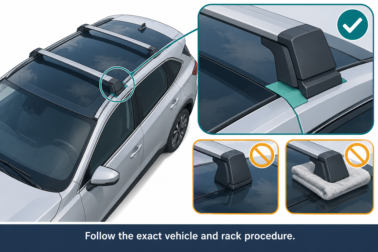 Follow the specified glass-contact procedure