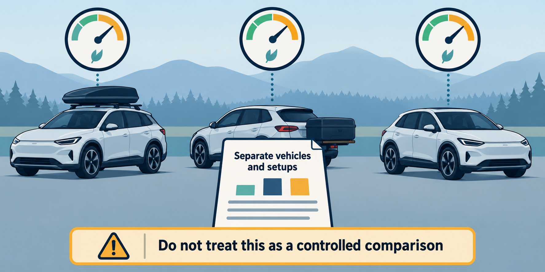 Range-test results are specific to separate vehicles and setups